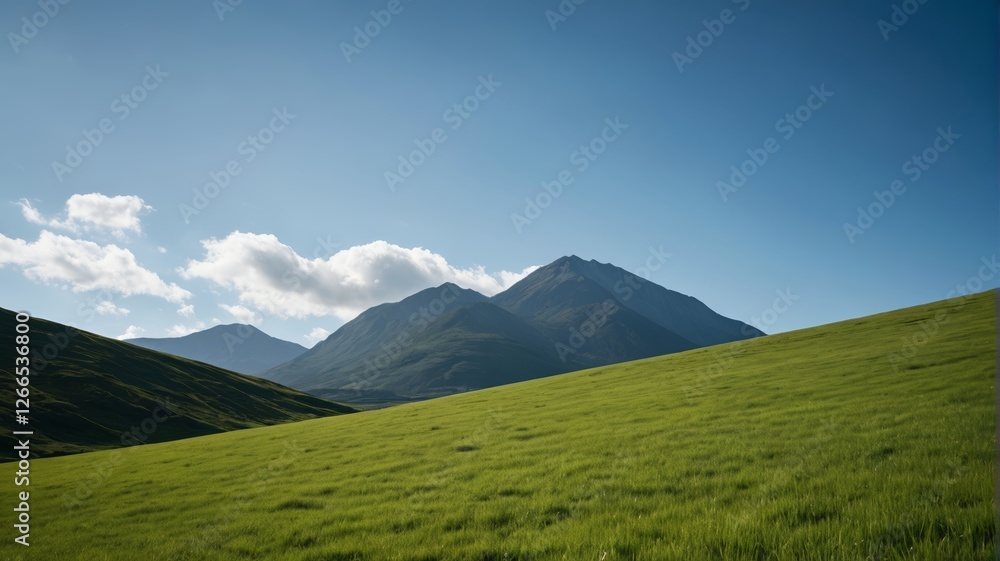 grassy field with mountains in the background grassy field with mountains in the background