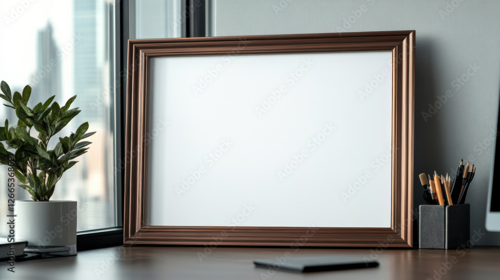 stylish bronze frame with blank white background stylish bronze frame with blank white background