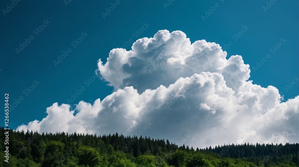 there is a large cloud that is over a forest there is a large cloud that is over a forest