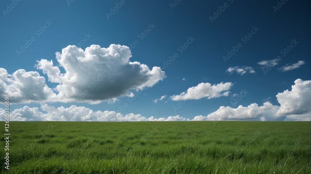 Obraz premium there is a large field of grass with a cloud in the sky