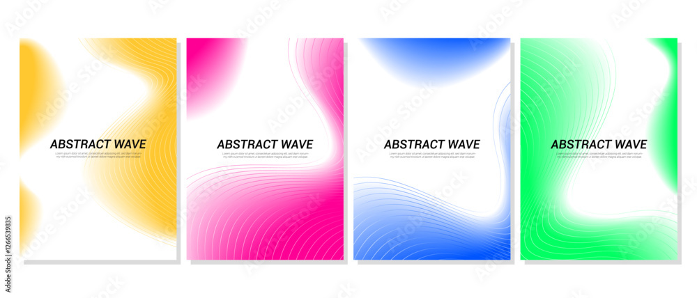 Fototapeta premium Wavy poster collections with dynamic style and abstract line concept