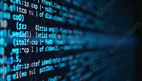 Abstract Blue Code Lines Software Development Programming Digital Technology Background