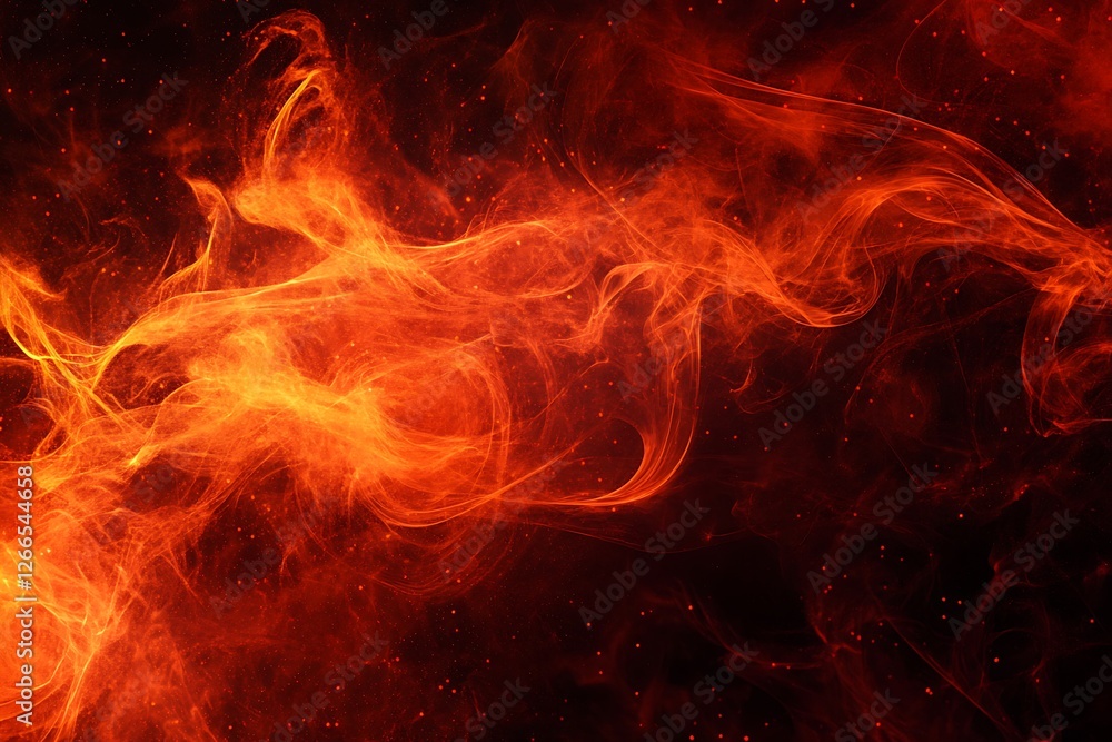 Fiery explosion of particles on a black background Fiery explosion of particles on a black background