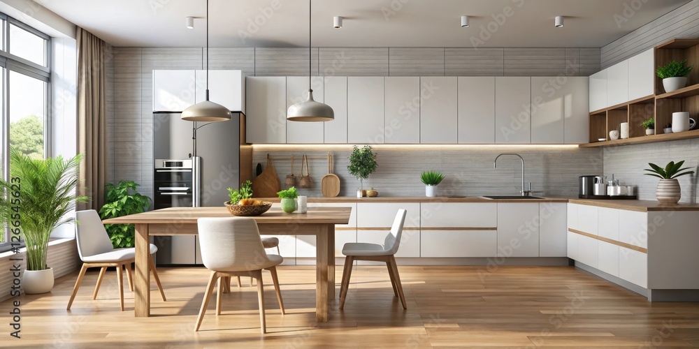 Modern Kitchen Furniture Set, Functionality, Minimalist decor Modern Kitchen Furniture Set, Functionality, Minimalist decor