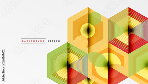 Creative hexagons geometric shapes design
