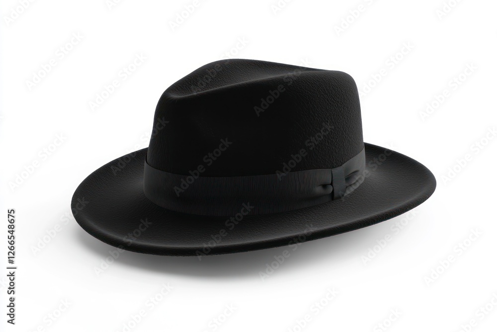 Black plain hat isolated on white background. 3D render, HD Realistic Black plain hat isolated on white background. 3D render, HD Realistic
