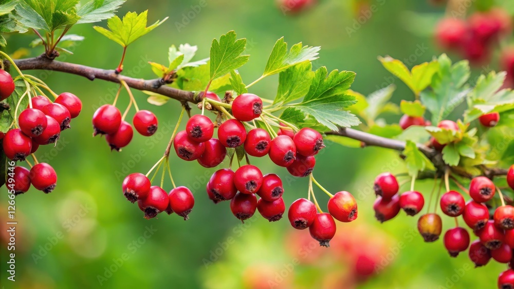 Hawthorn Branch with Ripe Berries, greenery, botanical, greenery, botanical, hawthorn, outdoors, nature, harvest, foliage, seasonal Hawthorn Branch with Ripe Berries, greenery, botanical, greenery, botanical, hawthorn, outdoors, nature, harvest, foliage, seasonal