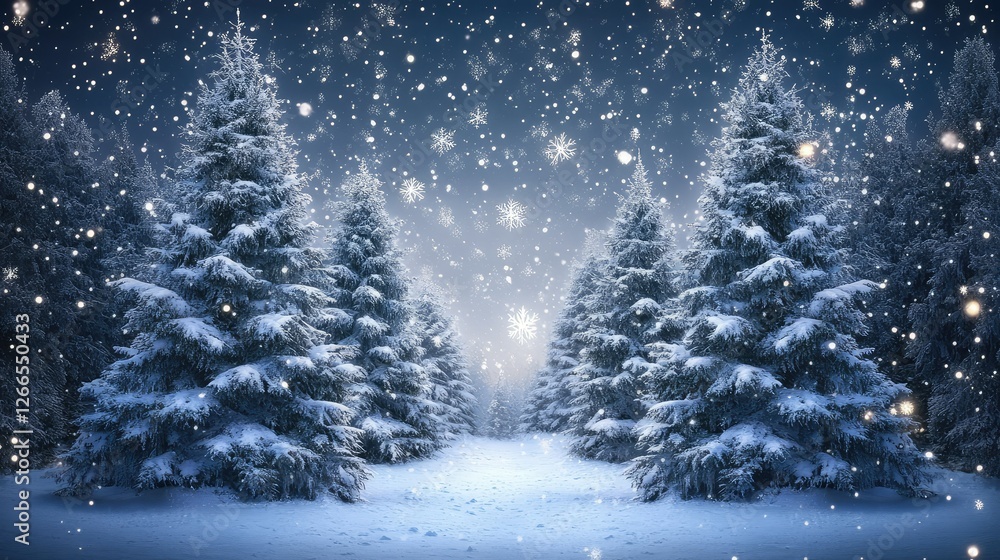 Naklejka premium a beautiful snow covered trees in winter isolated on the white background 