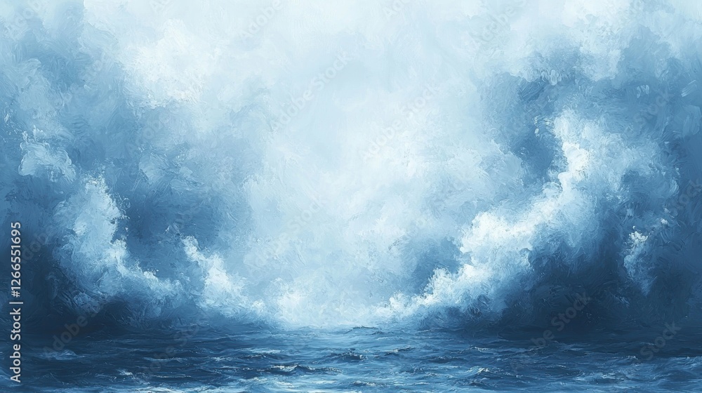 A serene ocean scene with soft waves and a misty sky. A serene ocean scene with soft waves and a misty sky.