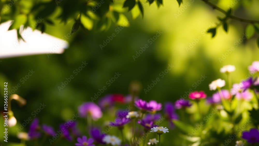 Soft Focus Spring Flowers in a Lush Garden Soft Focus Spring Flowers in a Lush Garden