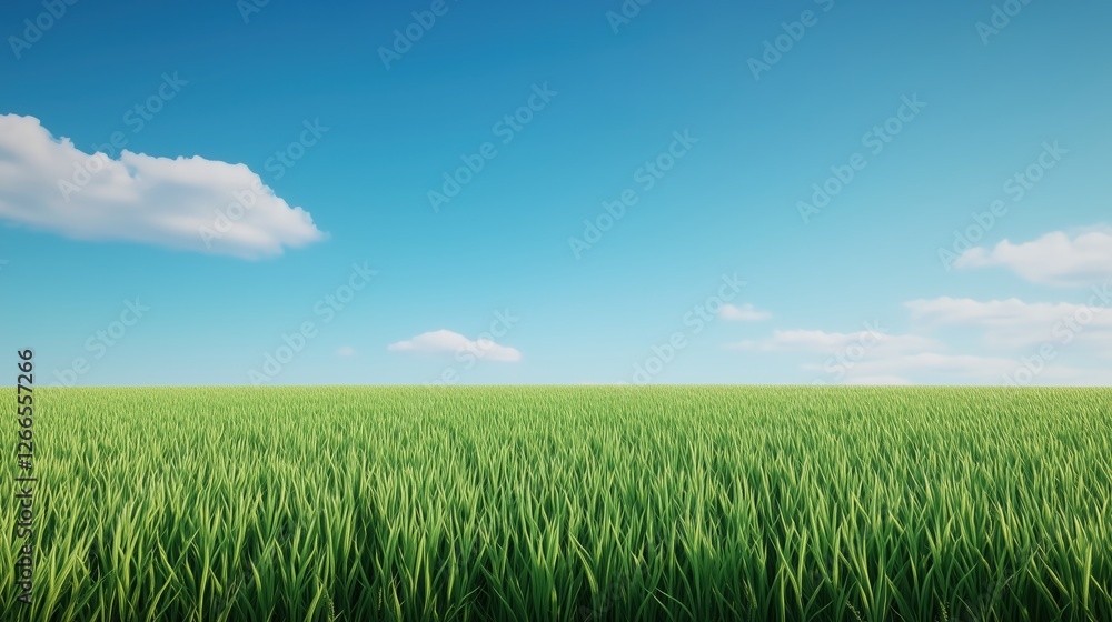 Lush Green Grasslands Under Blue Sky Nature Landscape Outdoor Serenity Wide Angle Tranquil Environment Lush Green Grasslands Under Blue Sky Nature Landscape Outdoor Serenity Wide Angle Tranquil Environment