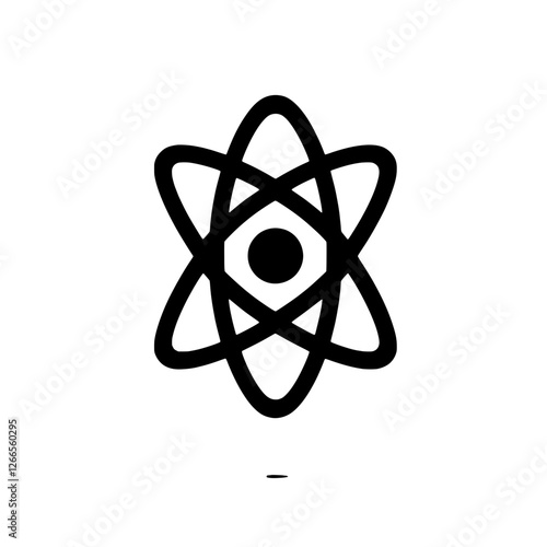 Atomic Symbol:  A minimalist, clean vector graphic showcasing a simple yet powerful atom symbol.