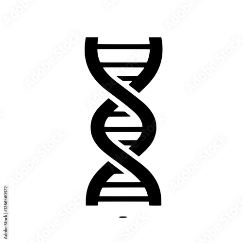 DNA Double Helix Icon: A sleek and modern vector illustration of a DNA double helix, symbolizing the building blocks of life, genetic code, and the intricacies of biology.
