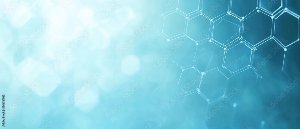 Fototapeta premium Abstract blue background with hexagonal patterns