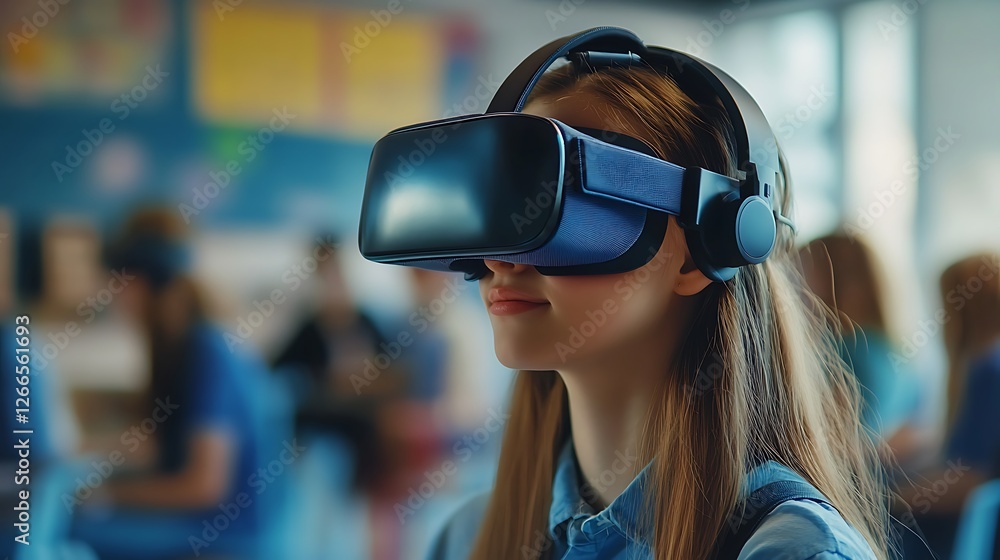 Fototapeta premium Virtual reality headset used for educational purposes
