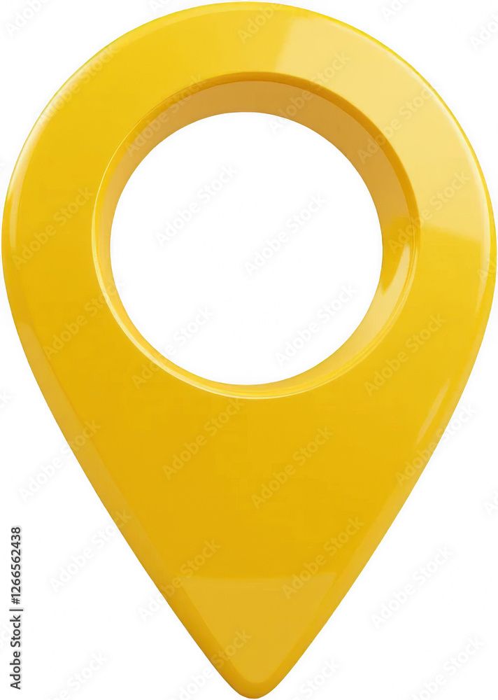 Shiny Yellow 3D Location Pin Marker GPS Navigation App Icon Map Pointer Shiny Yellow 3D Location Pin Marker GPS Navigation App Icon Map Pointer