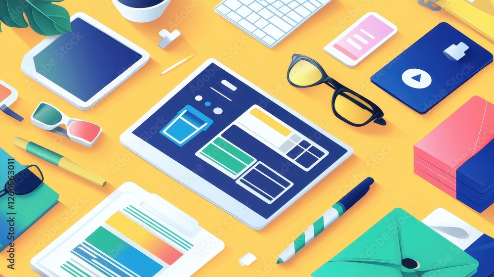 E-commerce product design flat design top view user experience theme water color Complementary Color Scheme. E-commerce product design flat design top view user experience theme water color Complementary Color Scheme.