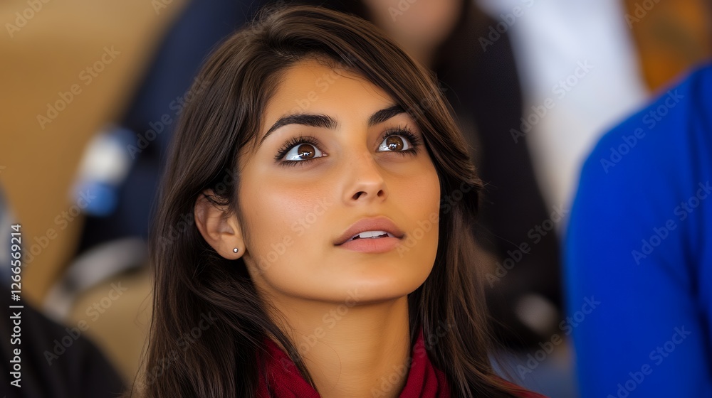 Close Up Portrait Of Woman With Neutral Expression Close Up Portrait Of Woman With Neutral Expression