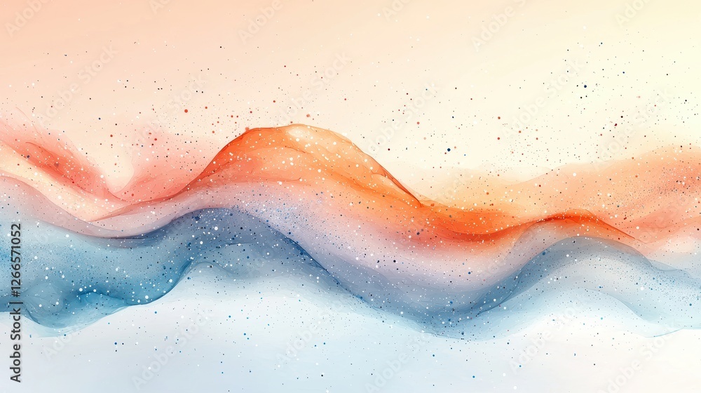 Obraz premium Abstract watercolor waves in soft colors, creating a serene and artistic feel.