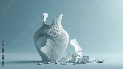 Broken Vase Destruction Conceptual Still Life Close Up Art Design
