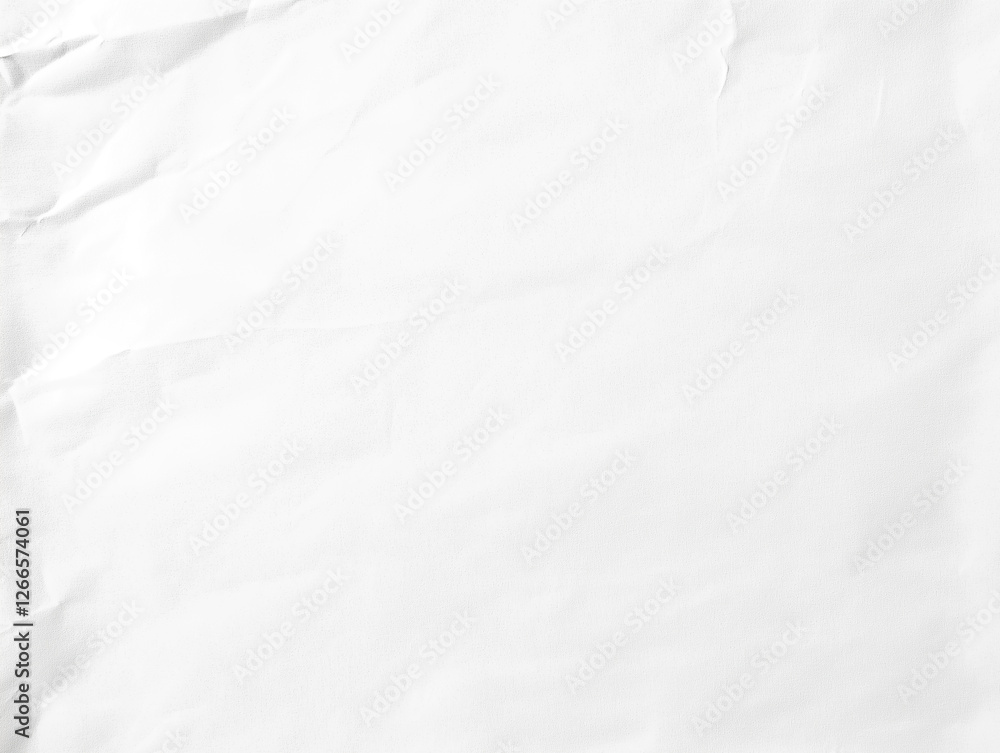 Obraz premium Crumpled white paper texture with subtle shadows and creases