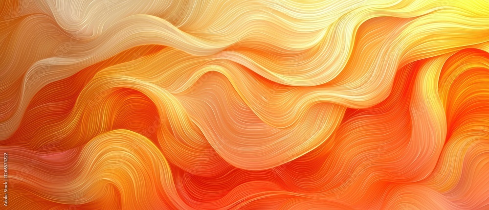 Obraz premium Flowing orange satin texture with soft wave motion