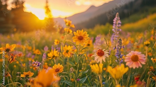 Fototapeta Naklejka Na Ścianę i Meble -  Summer Solstice Brings a Kaleidoscope of Colors in Nature