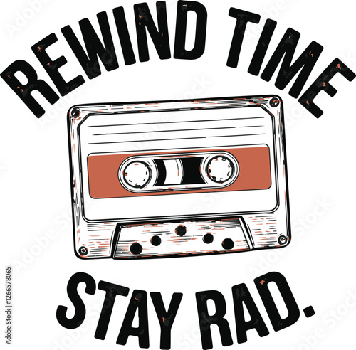 A retro cassette tape vector graphic