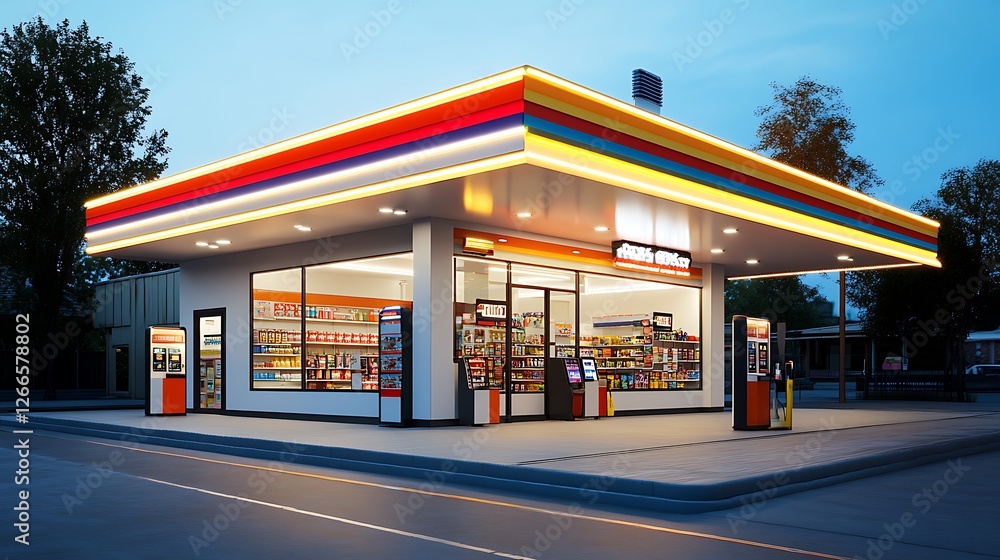 Obraz premium Convenience store with clean exterior