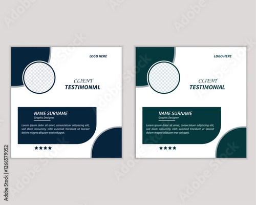 Creative testimonials ,Vector templates, client testimonial design,Clients review, customer feedback, social media post. Modern clean clients testimonial or client feedback review design with organic 