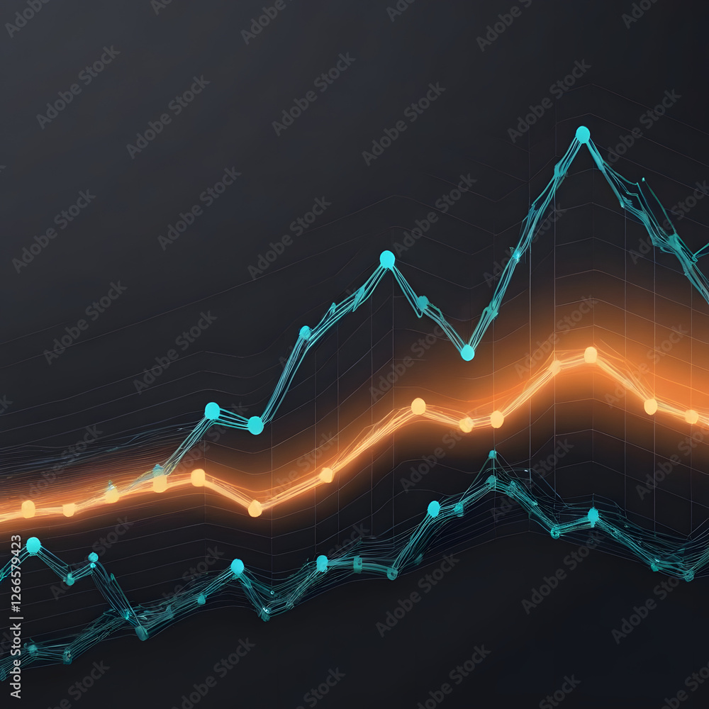 Obraz premium Digital Financial Market Chart with AI Analytics