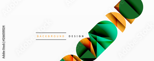 Abstract geometric pattern with intersecting circles and triangles in gradients. The high-contrast composition creates depth and a dynamic, modern aesthetic