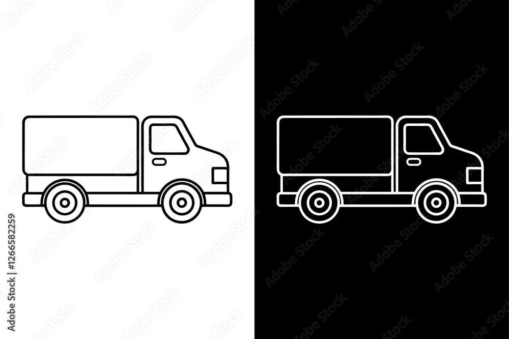 Linear Style Truck Icon Clean and Modern Design Linear Style Truck Icon Clean and Modern Design