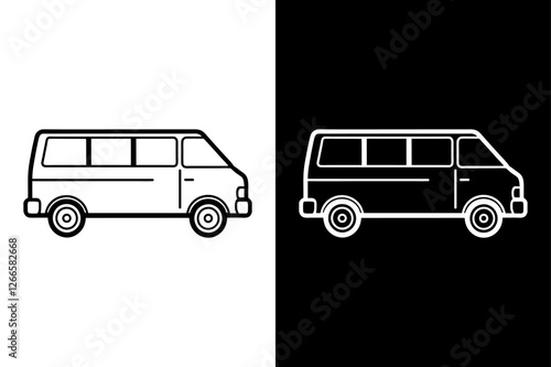 Minimalist Van Icon Clean Transportation Symbol
