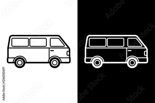 Van Line Icon Sleek Vector Illustration Design
