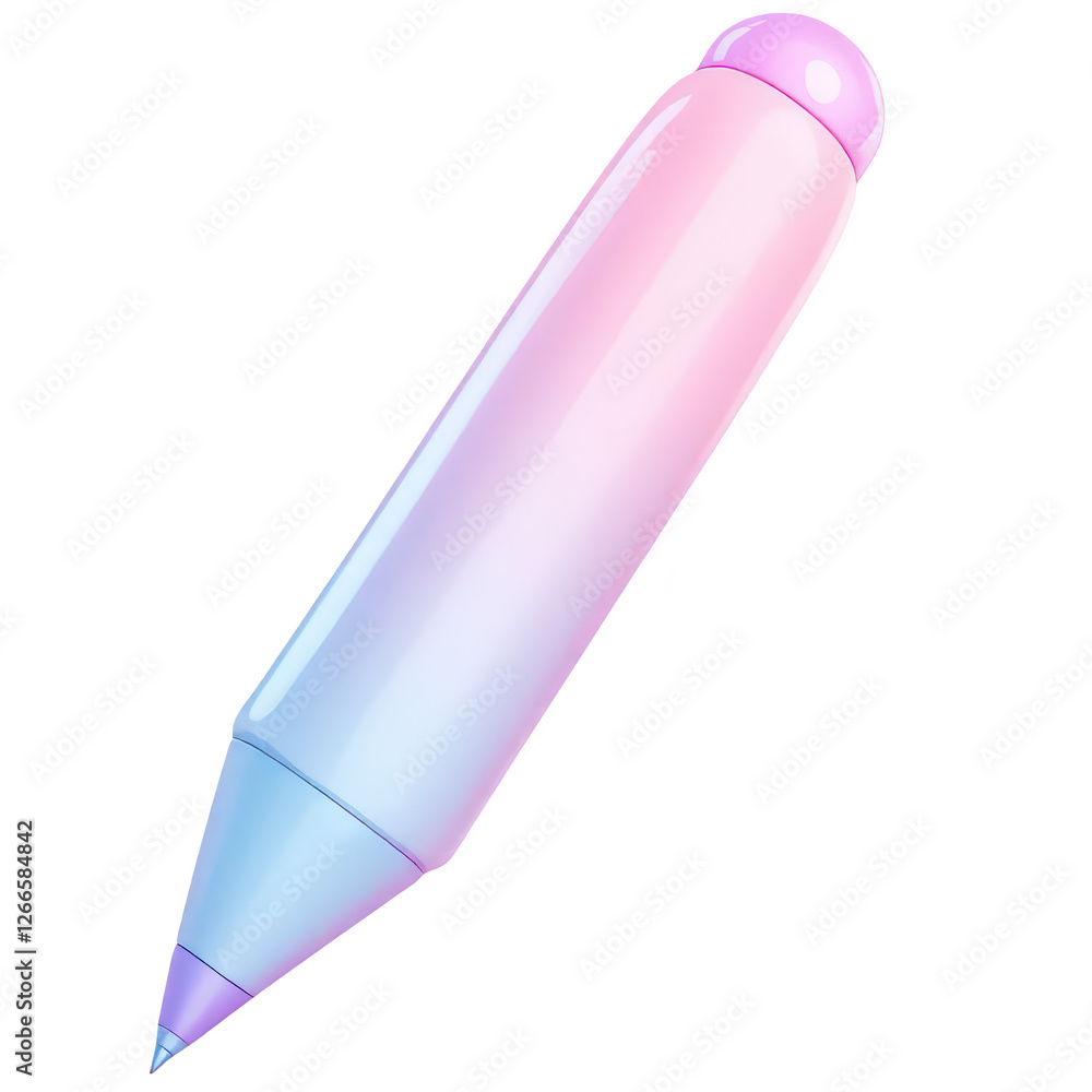 A cute pastel-colored pen in mint green and lavender with a playful design. A cute pastel-colored pen in mint green and lavender with a playful design.