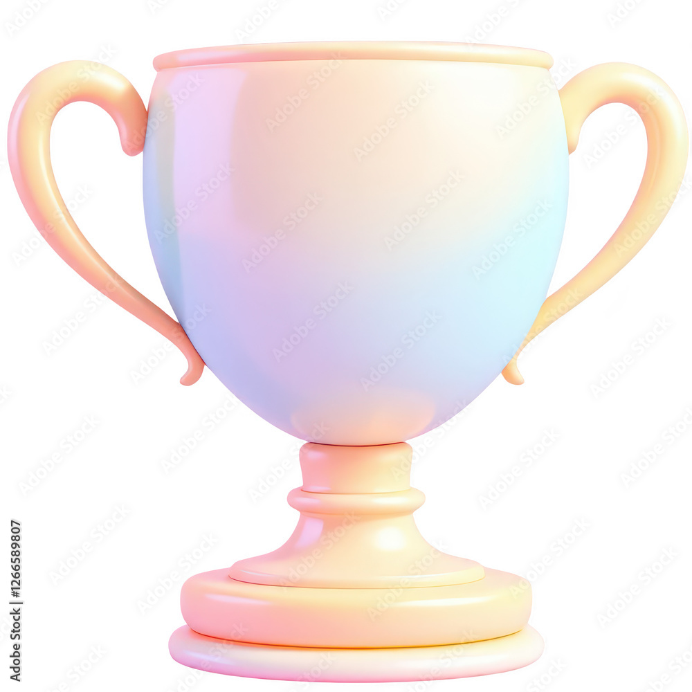A pink trophy with handles on a base, representing victory and achievement. A pink trophy with handles on a base, representing victory and achievement.