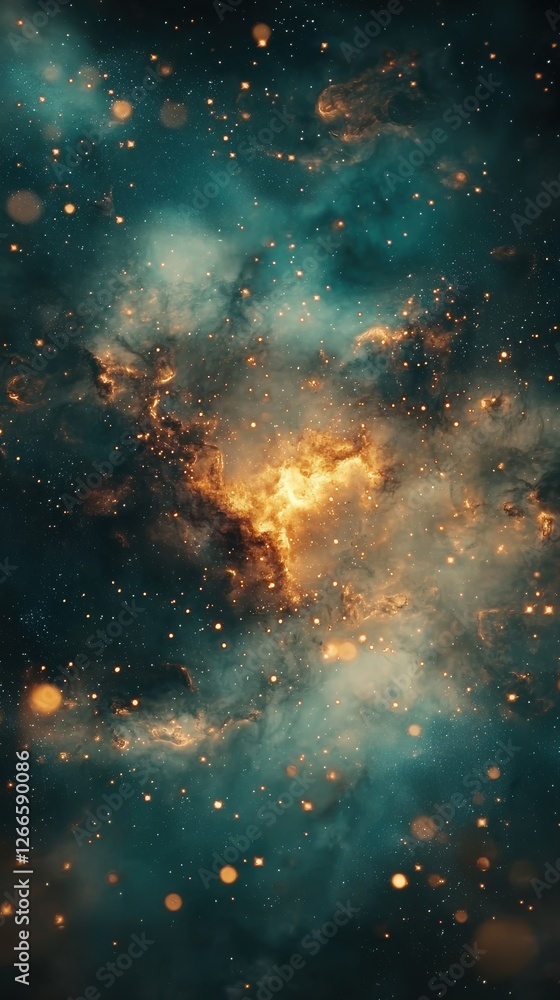 Fototapeta premium Radiant nebula a dreamy cosmic explosion in deep space