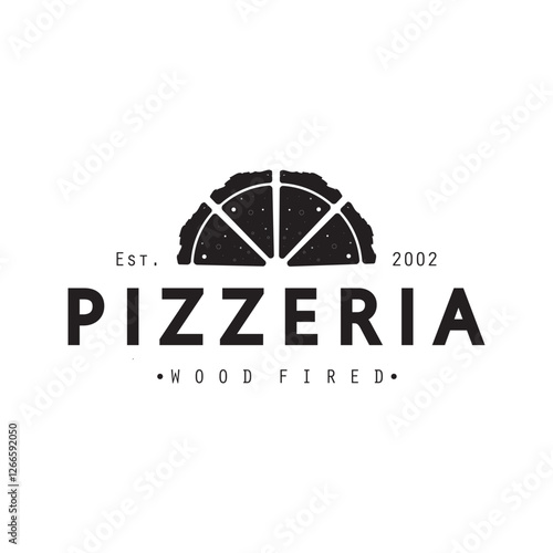 Italian food, pizza or pizzeria logo design with crossed shovels and brick oven. Logo for business, restaurant, labels and badges.