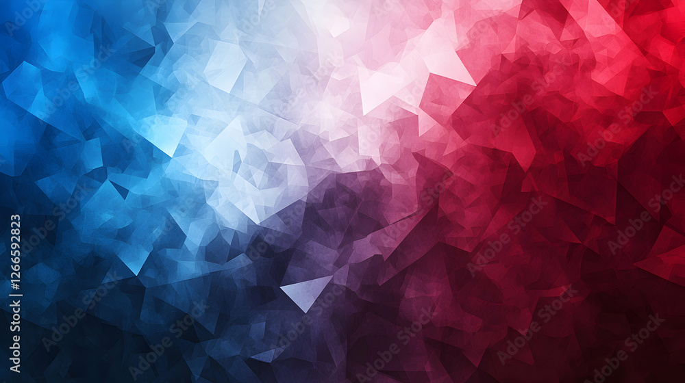 Obraz premium Abstract Polygon Mesh Background in Blue Red and White Colors