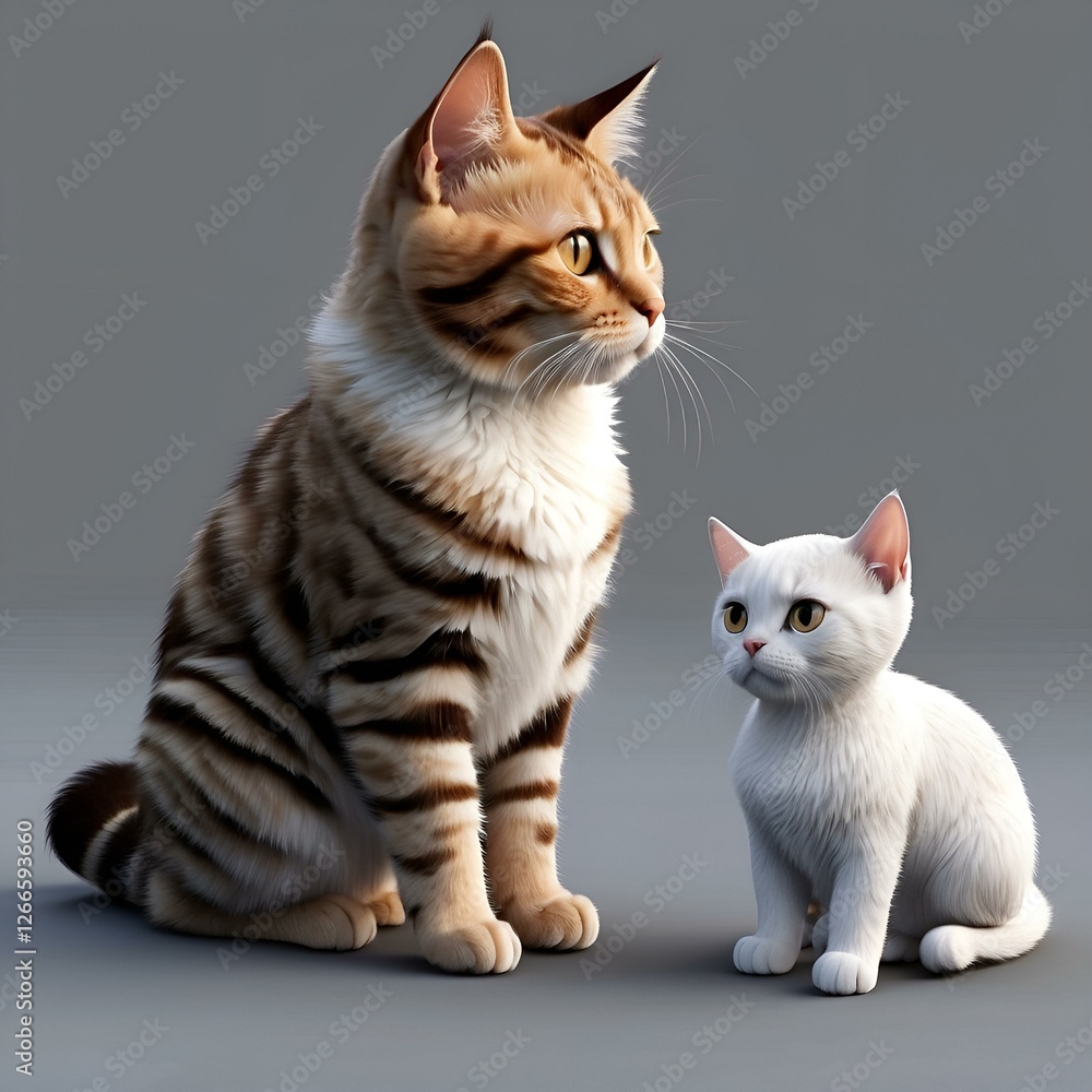 Obraz premium cat on white background