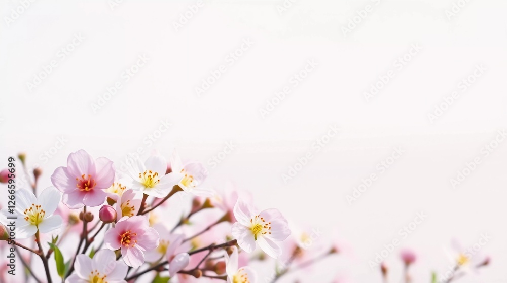 Spring flowers on pastel background with copy space Spring flowers on pastel background with copy space
