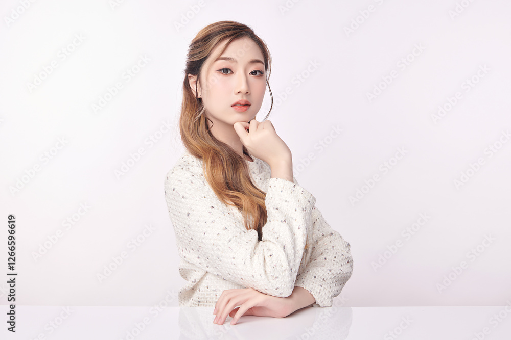 Beautiful young asian woman with clean fresh skin on white background, Face care, Facial treatment, Cosmetology, beauty and spa, Asian women portrait. Beautiful young asian woman with clean fresh skin on white background, Face care, Facial treatment, Cosmetology, beauty and spa, Asian women portrait.