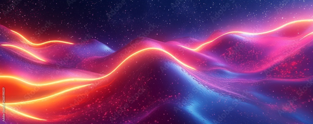Fototapeta premium Multicolored Neon Energy Flow Background, Generative AI