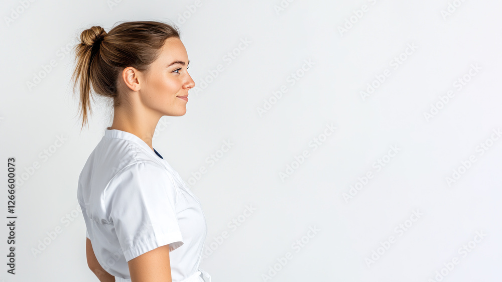 Australian young chef woman smiling isolated on white background Australian young chef woman smiling isolated on white background