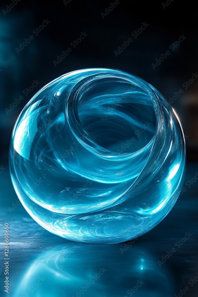 Empty Glass Ball Abstract Design, Generative AI Empty Glass Ball Abstract Design, Generative AI