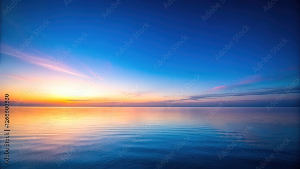 Obraz premium Soft gradient blue hour sky with subtle blending of colors across the horizon