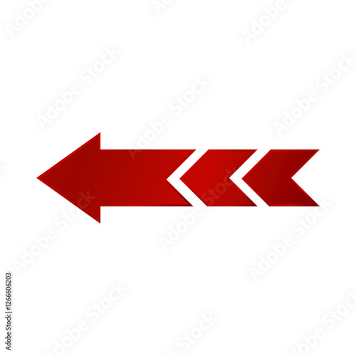 Red arrow icon on white background. flat style. Arrow indicated the direction symbol.