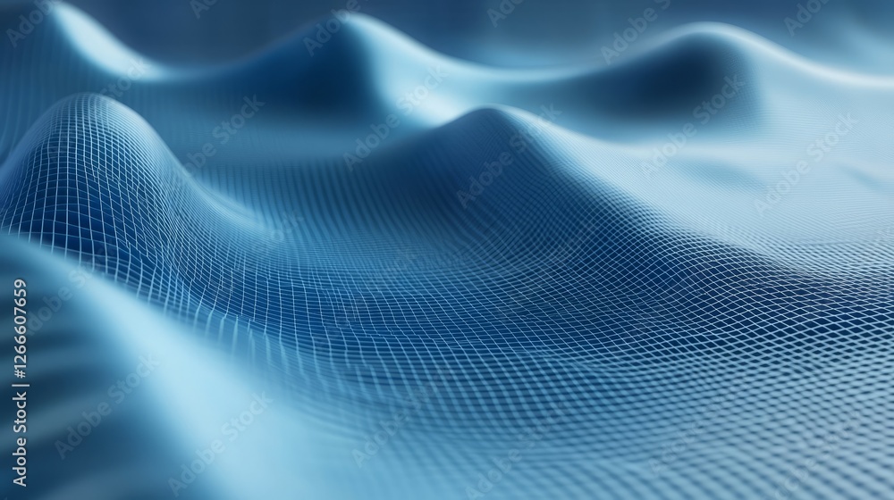 Futuristic blue digital grid background with abstract network connections and high-tech elements, featuring a 3d rendered design perfect for technology-themed wallpapers, cyber security visuals, and d