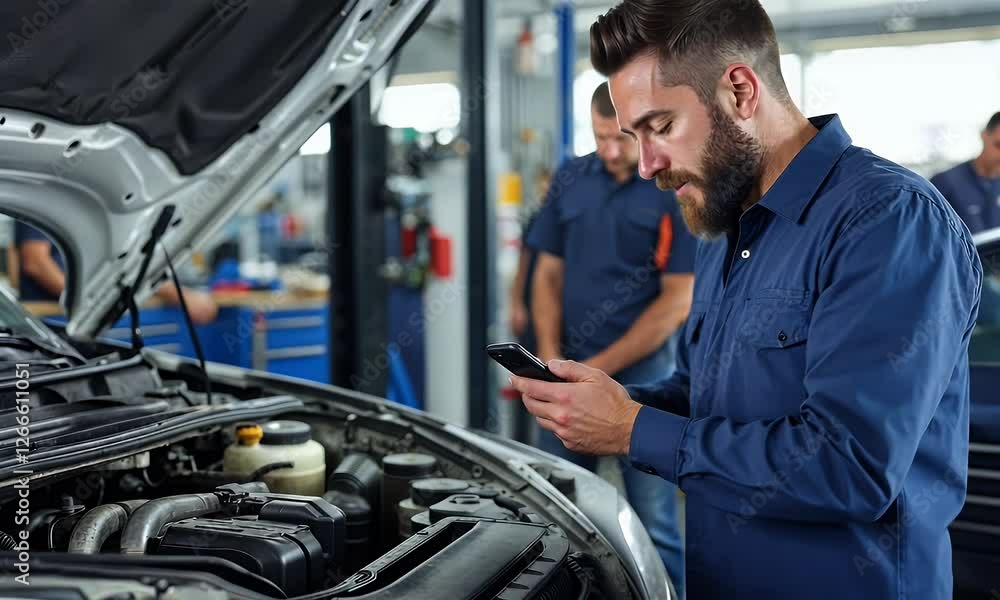 Mechanic Talking to Mobile Mechanic Talking to Mobile